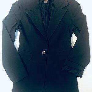 Zara Stretch Black Knit Hacking Jacket 4